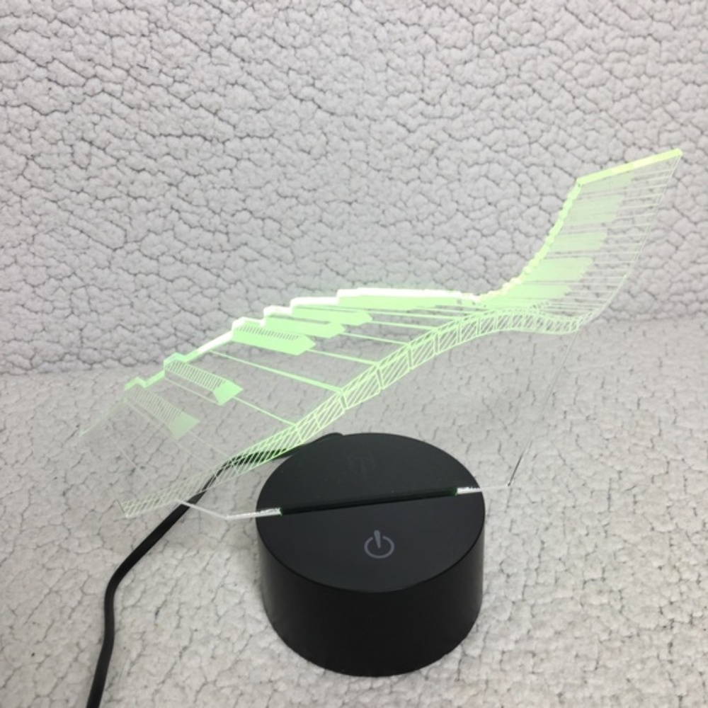 3D Led Lamp Wavy Piano Keyboard Light Music Decor